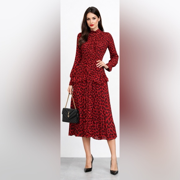 RACHEL Rachel Roy Dresses & Skirts - Rachel Roy Collection Red and Black Animal Print Dress